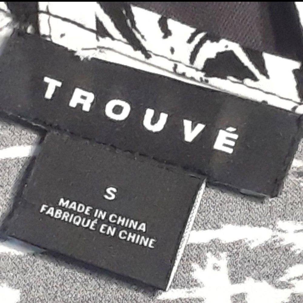 TROUVE Palm Tree Print Shift Dress Black/White Sm - Picture 7 of 8